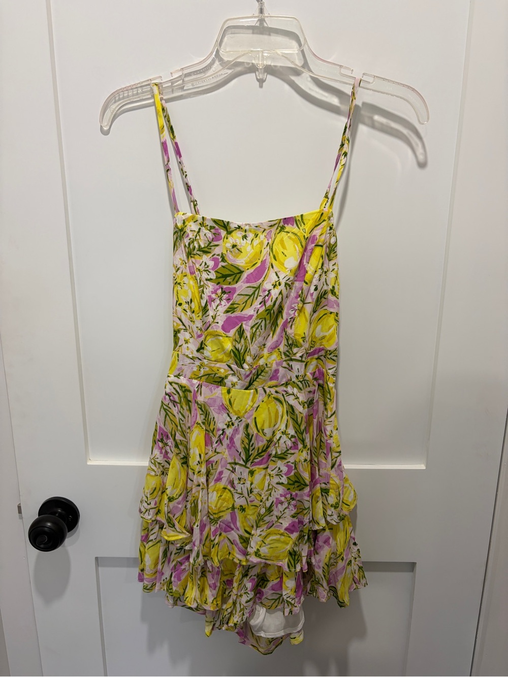 Floral Yellow & Pink Spaghetti-Strap Sundress